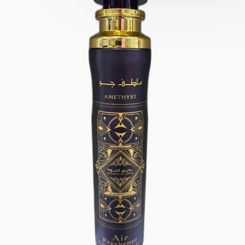 Badee Al Oud Amethyst Air Freshener 300ml - Turkish Rose, Bulgarian Rose, Jasmine, Vanilla, Amber, Oud, Bergamot, Pink Pepper - Decor