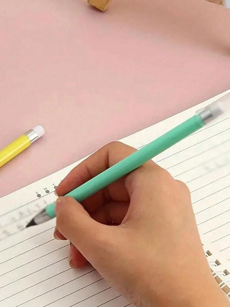 Product Introduction of 6 Inkless Pencils, Eternal Pencil Infinity Pencil With Eraser, Reusable Infinity Pencil With 6 Additional Replaceable Nibs, Back To School Eternal Pencil Permanent Pencil Home Office School Writing Drawing, Halloween, Christmas Day Gift Filling Back To Sc 5
