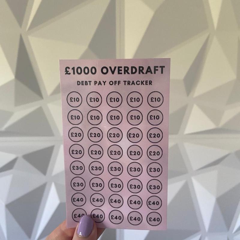 £1k debt tracker OVERDRAFT - Money Savings Challenge 1