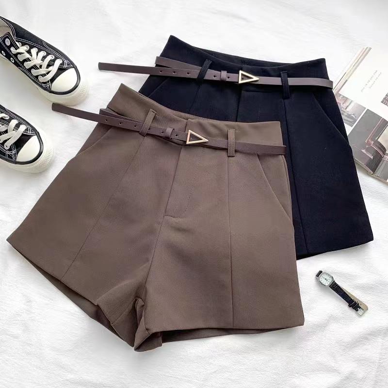 Product Introduction of Casual Women's Shorts A-line High Waist Short Chic Office Lady Shorts With Belted Vintage Female Trousers Spring Summer 2