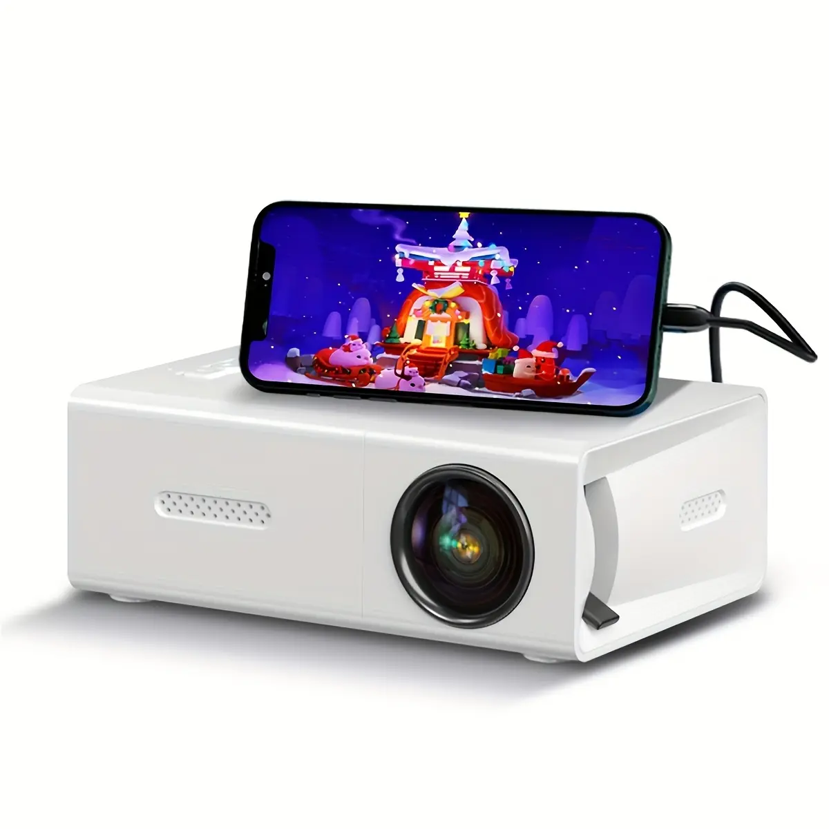 Professional Hd Mini Projector For Home Theatre And Outdoor Camping, Compatible With Hdtv, Usb Sd And Stand, Compatible With A Wide Range Of Devices, Suitable For Outdoor Camping/Home Theatre Audio Crystal