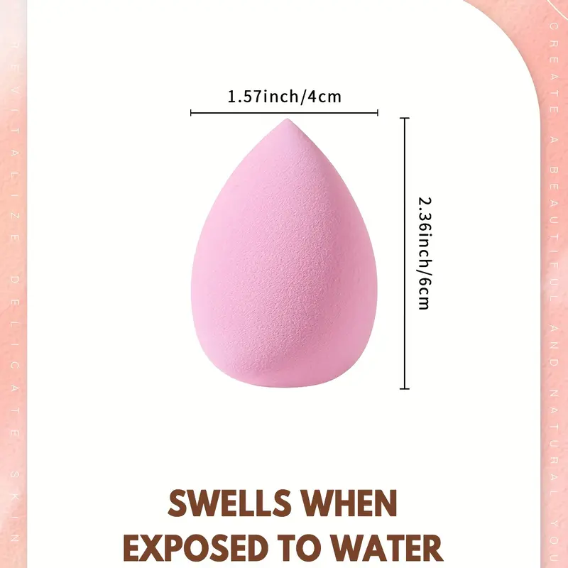 4pcs Pink Makeup Sponge Kit, Waterdrop Shape Foundation Blending Sponge, Soft Beauty Blender Sponge Flawless For Liquid, Cream, And Powder, Wet And Dry Dual Use Boun Boun Sponge, Ideal For Makeup Beginner Artist 5