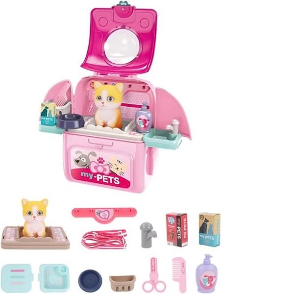 Kids Pet Space Bag Play House Set - 2 in 1 Pet Backpack for Dogs and Cats Grooming Kit 8