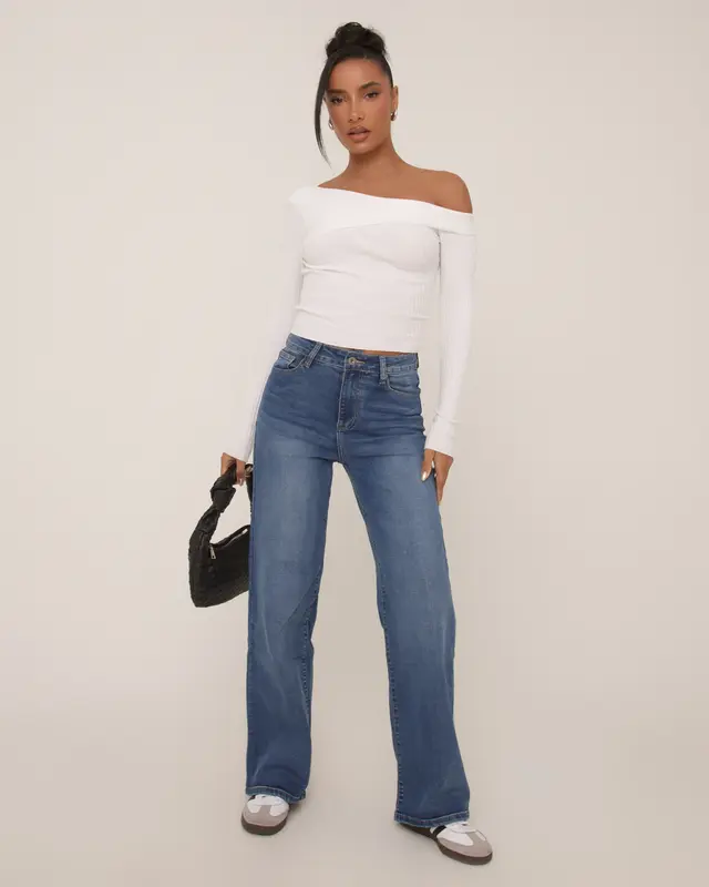 Wide Leg High Waist Stretchy Jeans 4