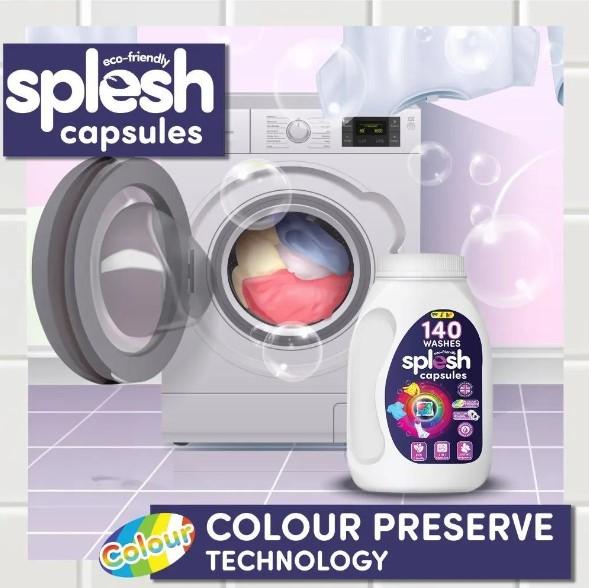 Splesh 3 in 1 Xtra Stain Removal Laundry Capsules - Bulk Buy, 140 Washes 1 Pack - Household 2