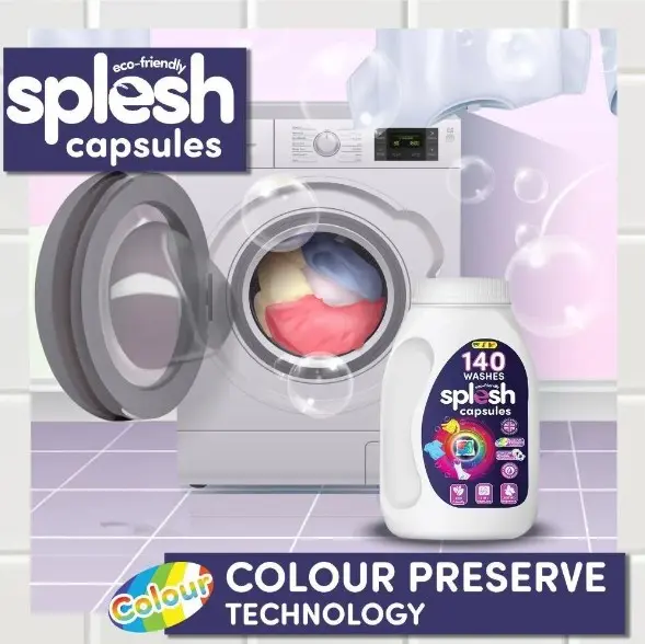 Splesh 3 in 1 Xtra Stain Removal Laundry Capsules - Bulk Buy, 140 Washes 1 Pack - Household 2