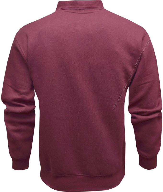 Beebizco Mens Polo Sweatshirt Plain Jumper Top with Zip Pocket Casual M - 6XL 2