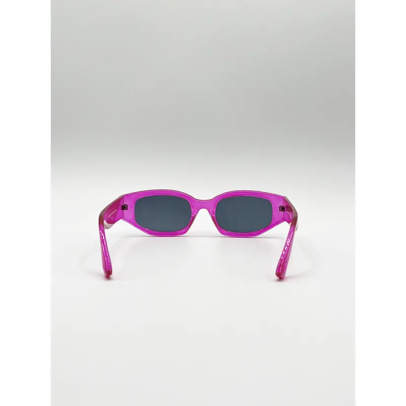Angular Sunglasses in Translucent Hot Pink 4