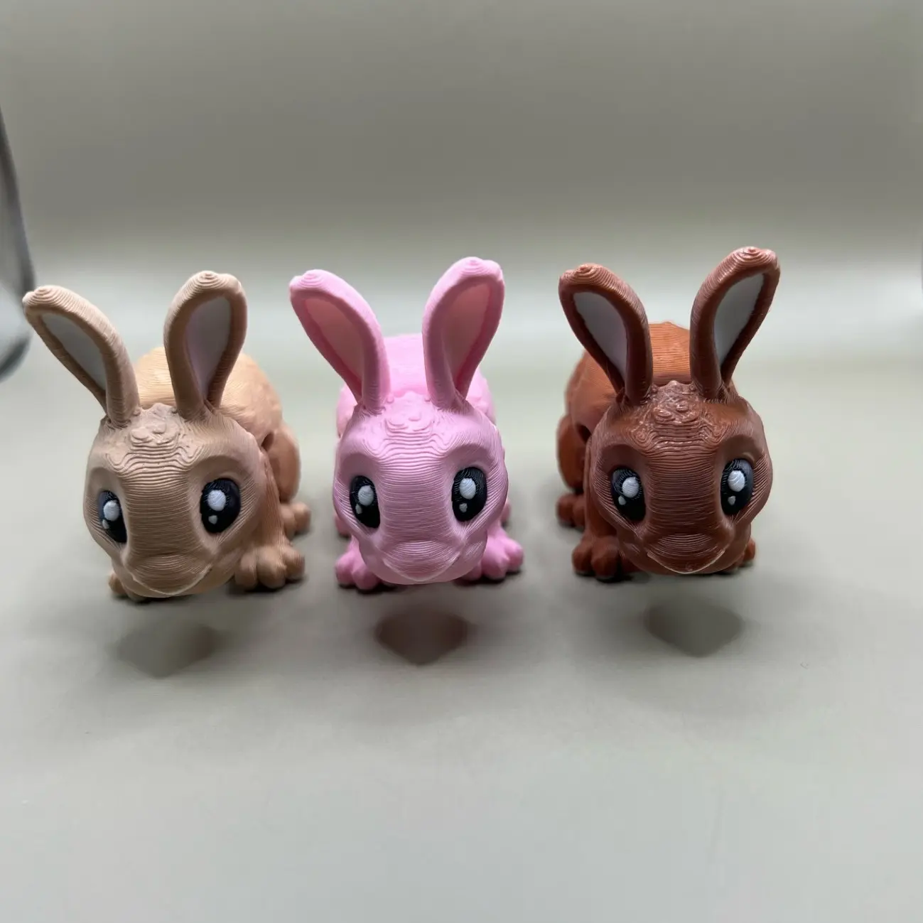 Flexi Fidget Cute Baby Bunny Rabbit 3D Printed Model Gift articulated available as with or without Keyring for Party bags