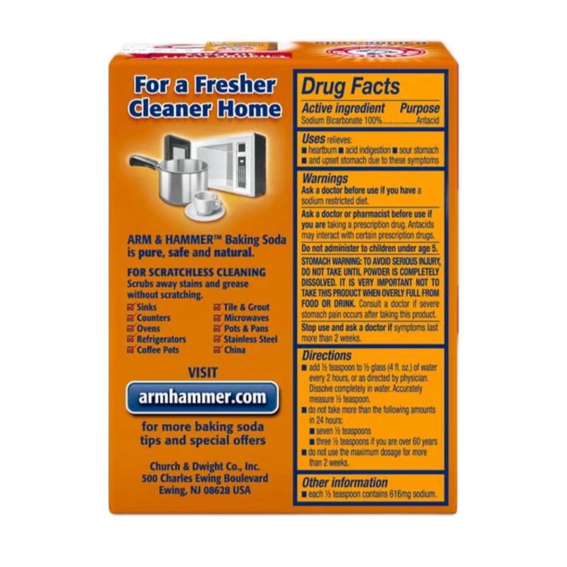 Arm & Hammer Pure Baking Soda 226g - Natural Cleaning Solution for Home - Bake 4