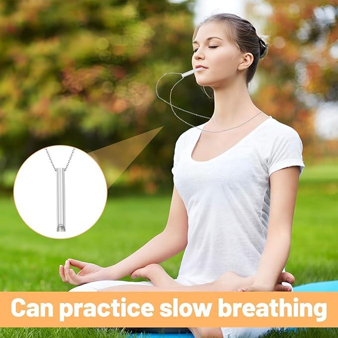 Mindfulness Breathing Necklace,3PCS Anxiety Relief Necklace,Stress Relief Necklaces,Anxiety Necklace Breathing Exercises Necklace Portable Deep Breathing for Men Women Meditation Anxiety Relief 3