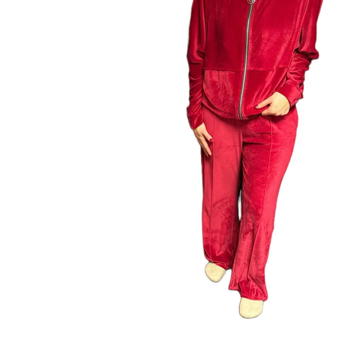 Women's Plus Size Velour Tracksuit in Various Colors
