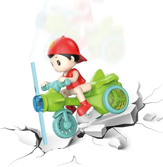 Tricycle Electric 360° Rotation Cartoon Toy Car Music LED Lighting Kids Toy Boy Girl Christmas Gift Electric Tricycle Toy Electric Tricycle Electric Stunt Tricycle 360 Rotation Toy 5