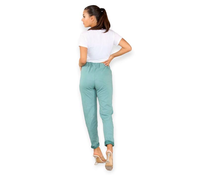 Women's Ladies Stretch Plain Magic Pants Comfy Lagenlook Trousers Magic Stretchy Crushed Italian Joggers Casual Fabric 3