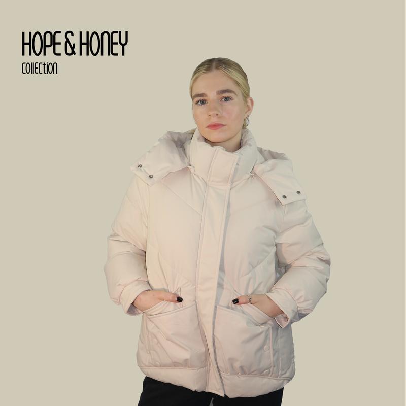 【SIZE 6-26】HOPE & HONEY Classic Hooded Puffer Jacket Water-Resistant Windproof, Thick Fabric with Detachable Hood and Drawstring Hem Women’s Quilted Winter Coat 2