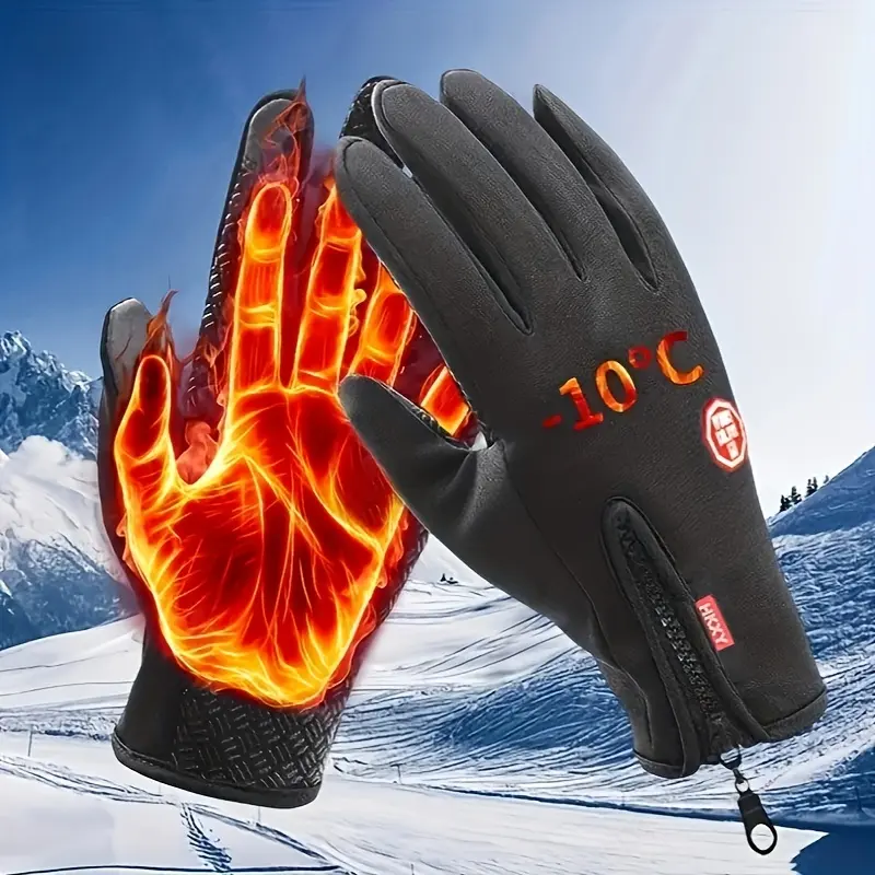 1 Pair Premium Winter Gloves - Waterproof, Windproof, Thermal Insulation, Touchscreen Compatible, and Anti-Slip - Ideal for Outdoor Activities, Skiing, Snowboarding, and Gift Giving 0