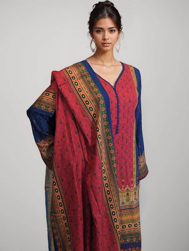 Bin Saeed Linen Embroidery Suit 0