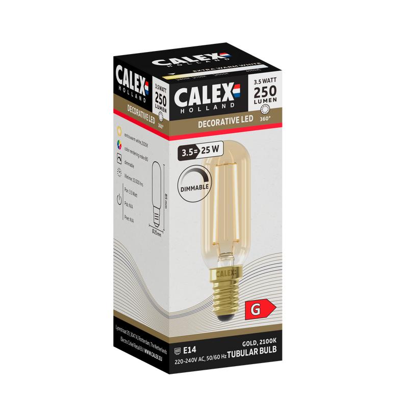 Calex Warm Filament LED Lamp - E14 - T25 - Gold - 3.5W - Dimmable 2