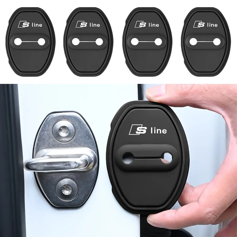 Silicone Car Door Lock Buckle Protector Cover For Audi Sline TT A1 A2 A3 A4 A5 A6 A7 1.8T 2.0T 2.4 3.0T A8 8P Accessories