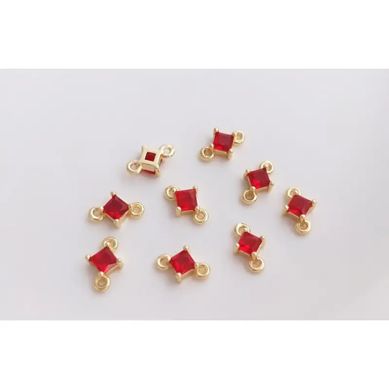 10 pcs / Gold Plated Crystal Earrings Connector  EK002 3