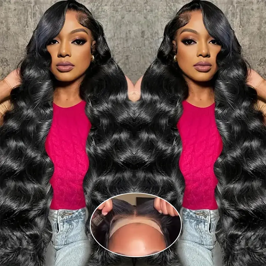 Glueless 4x6 5x5 Body Wavy HD Transparent Lace Closure Human Hair Wigs for Women No Glue Needed 9x6 Lace Front Frontal Wig Pre Plucked Ready To Wear