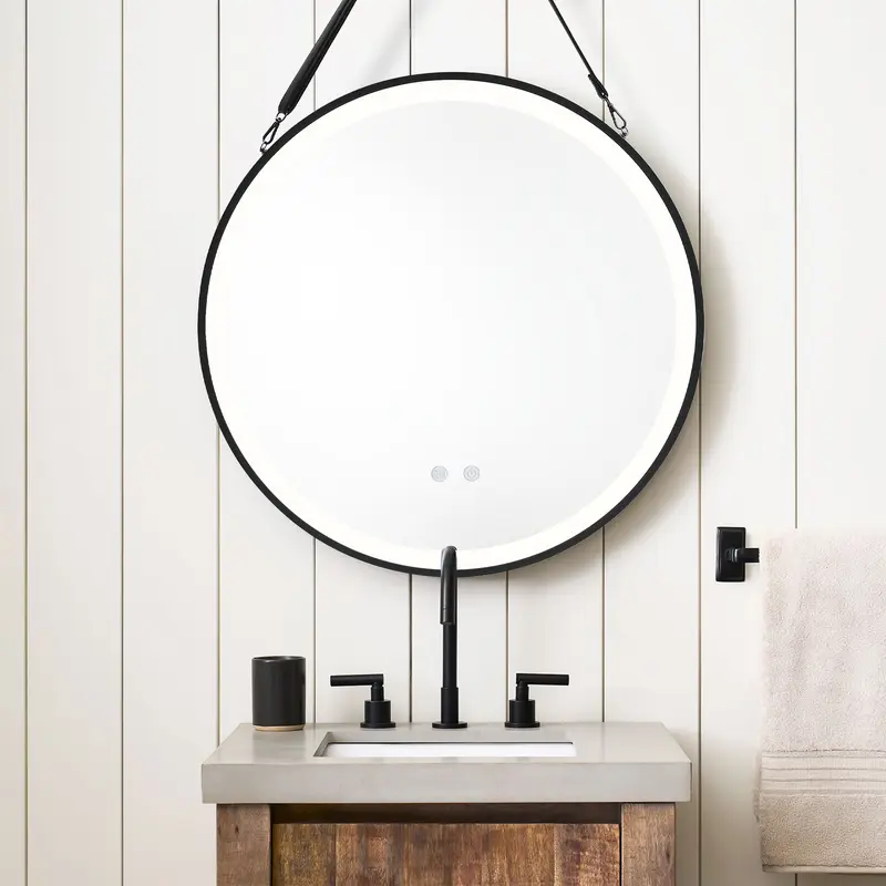 Lifeideas Round Metal Framed LED Wall Mirror Decor Light Handy Reflection 6