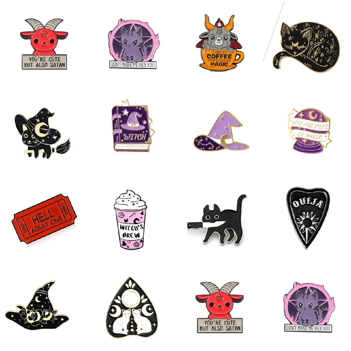 Witchy Pin Badge - Various Designs for Clothes and Accessories brooch