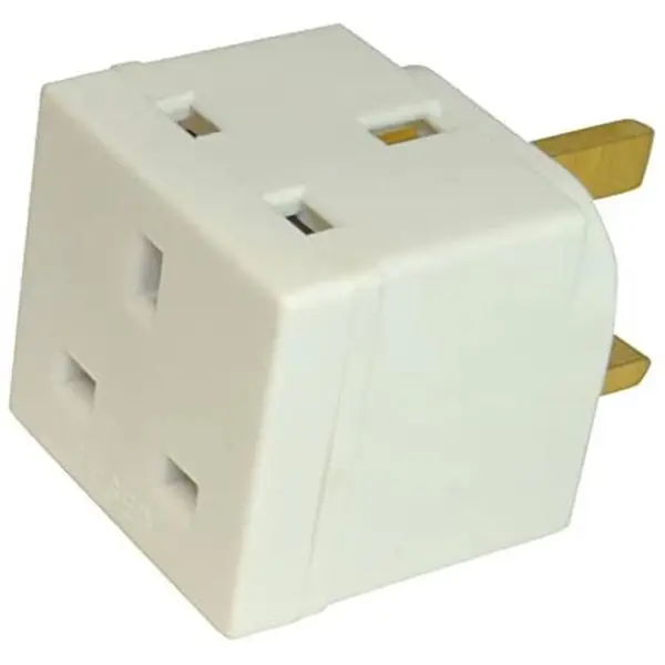 CDL Micro 2 Way/ Double UK Mains 3 Pin 250v Adapter Plug/ Socket