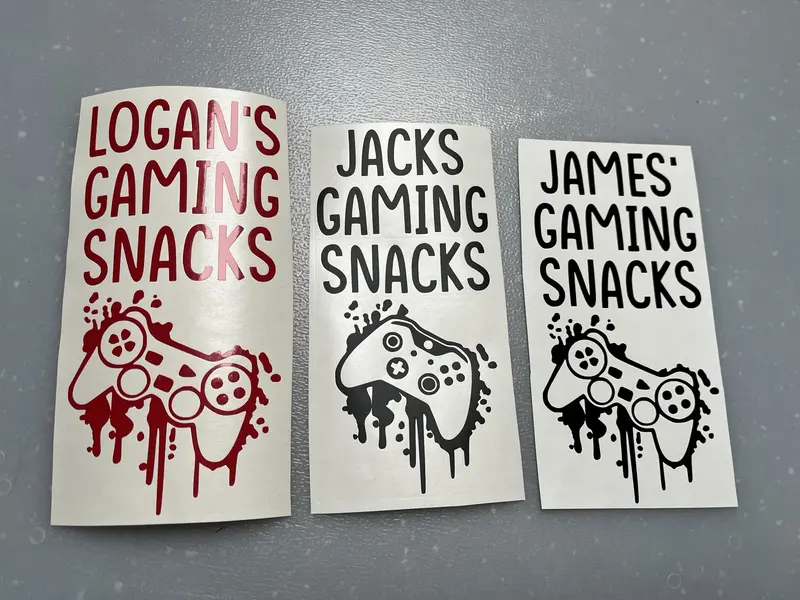 Personalised Gaming Snacks Sticker For Jars | Personalised Gamer Gift | Gaming Lover | Gift for Him | Gift for Her | Console | Accessories Decor Christmas Decorative Vinyl Ornaments Tiles Sticker 5