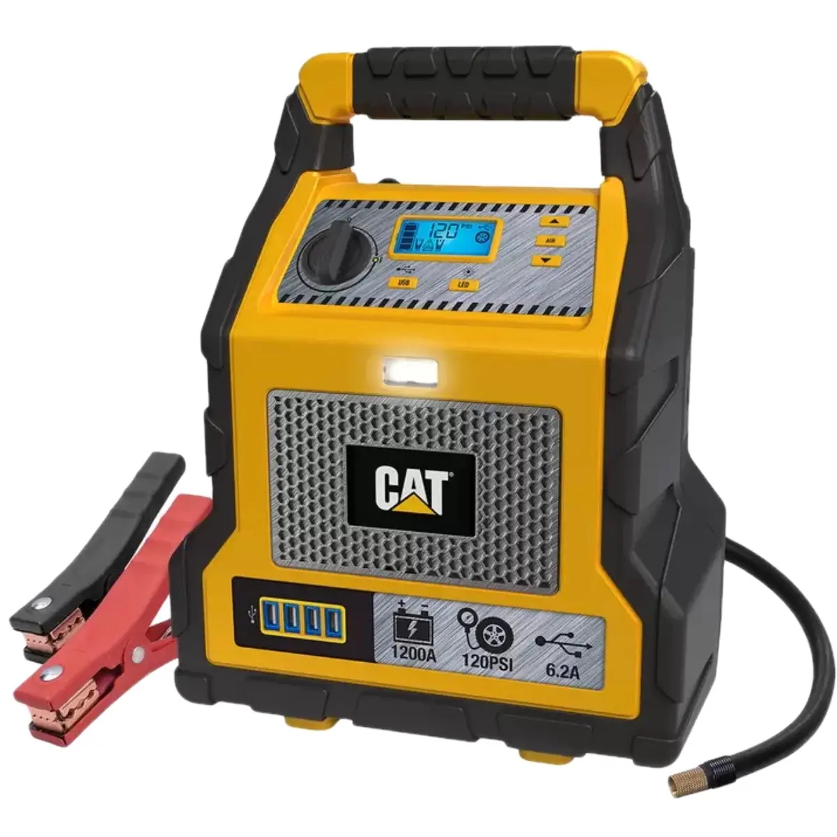 CAT Personal Power Station Upgraded 1200 Peak AMP Faster Air Compressor 6.2 AMP USB Power Bank