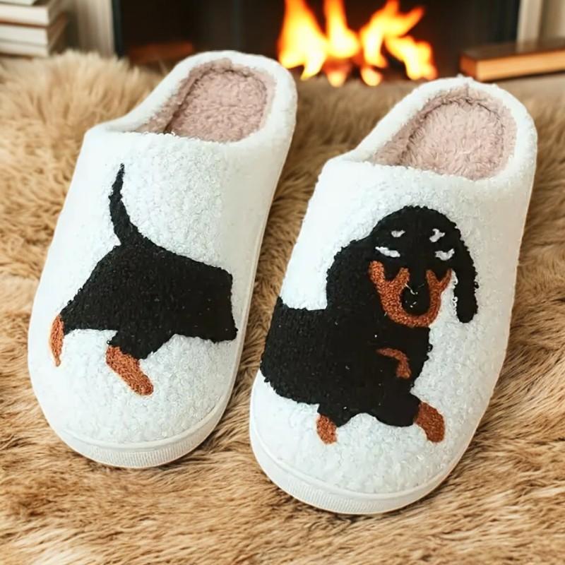 Cute Dachshund Dog Slippers – Fluffy Faux Fur Indoor Slip-Ons for Women & Girls | Plush Animal Design | Warm & Cosy for Autumn | Fast UK Delivery Walking Shoes Slide Flipflop Comfort 5
