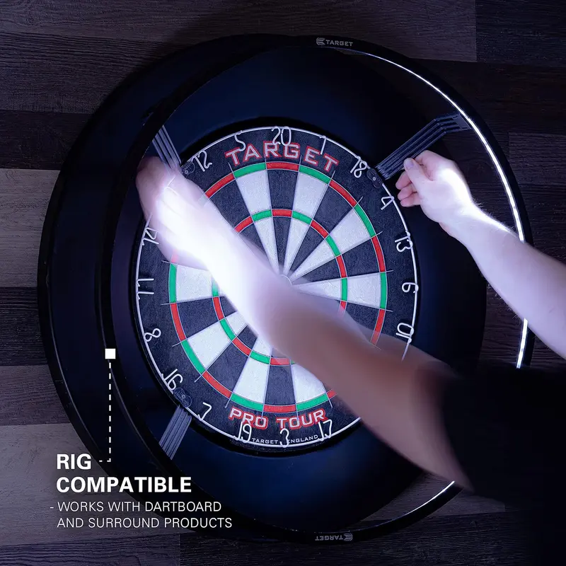 Dartboard Lighting System, Black Frame |   White LED Dart Board Surround Ring Light |   Available with Pro Tour Dartboards Surround & Championship Dartboard, or Oche Dart Mat 4