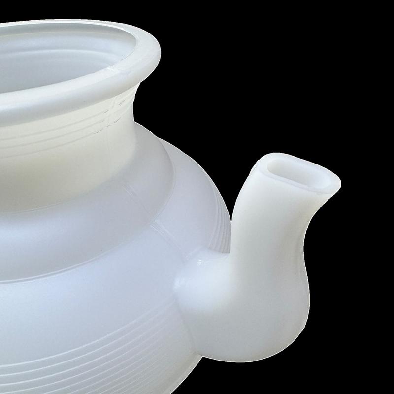 White Plastic Short Nose Lota / Watering Can / Bathroom Wash Jug - With Integrated Handle 3