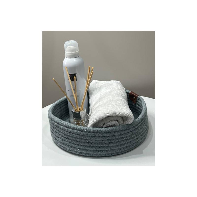 Handmade Jute Basket Set - 3 Pieces, Round, Washable, Available in Grey and Brown 5