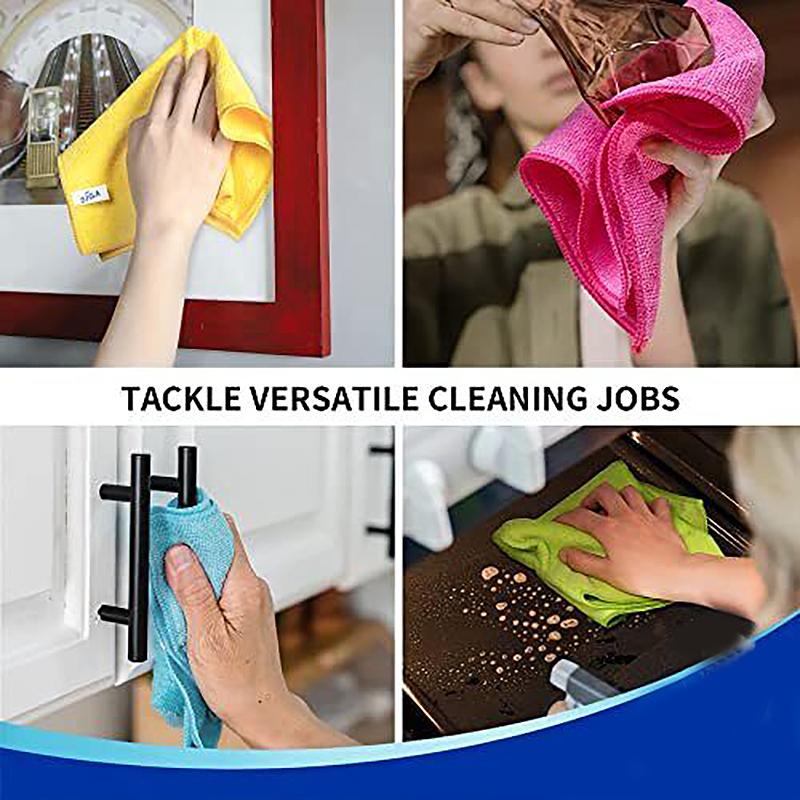 Lifeideas Microfiber Cotton Dishcloth Set, 8/12 PCS for Quick-Drying, Highly Absorbent Cleaning - Reusable Kitchen Essentials (4 Colors, 30×30CM) 6