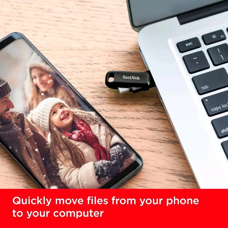 SanDisk 128GB Ultra Dual Drive Go USB Type-C Flash Drive, up to 400 MB/s, with reversible USB Type-C and USB Type-A connectors, for smartphones, tablets, Macs and computers, Black 2