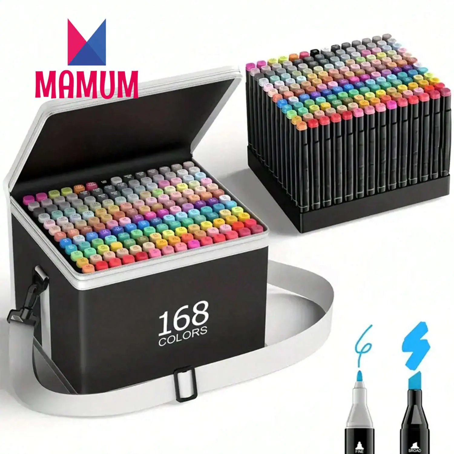 24/30/36/40/48/60/80/100/120/168 Colors Double Tip Art Marker Sets Professional Permanent Sketch Marker Pen For Art Drawing Painting Sketching Calligraphy Journal Planner Comics Design School Supplies Gift For Halloween, Christmas Back To School
