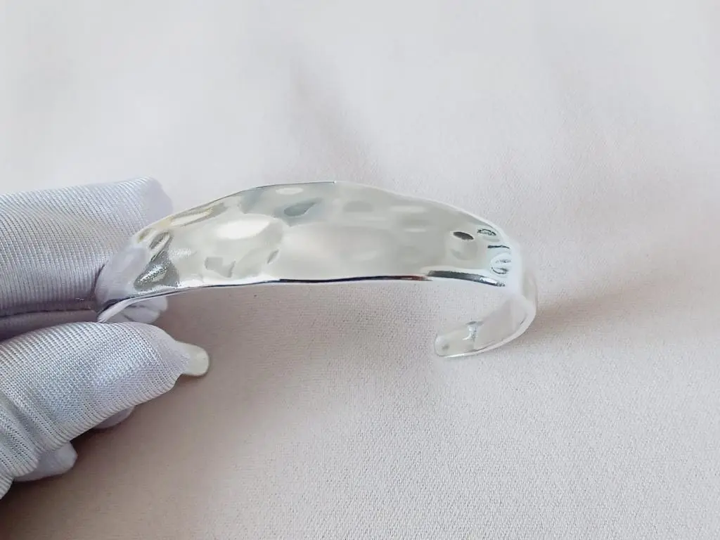 925 Sterling Silver Hammerhead Flat Bangle Bracelet for Women - Minimalist Design