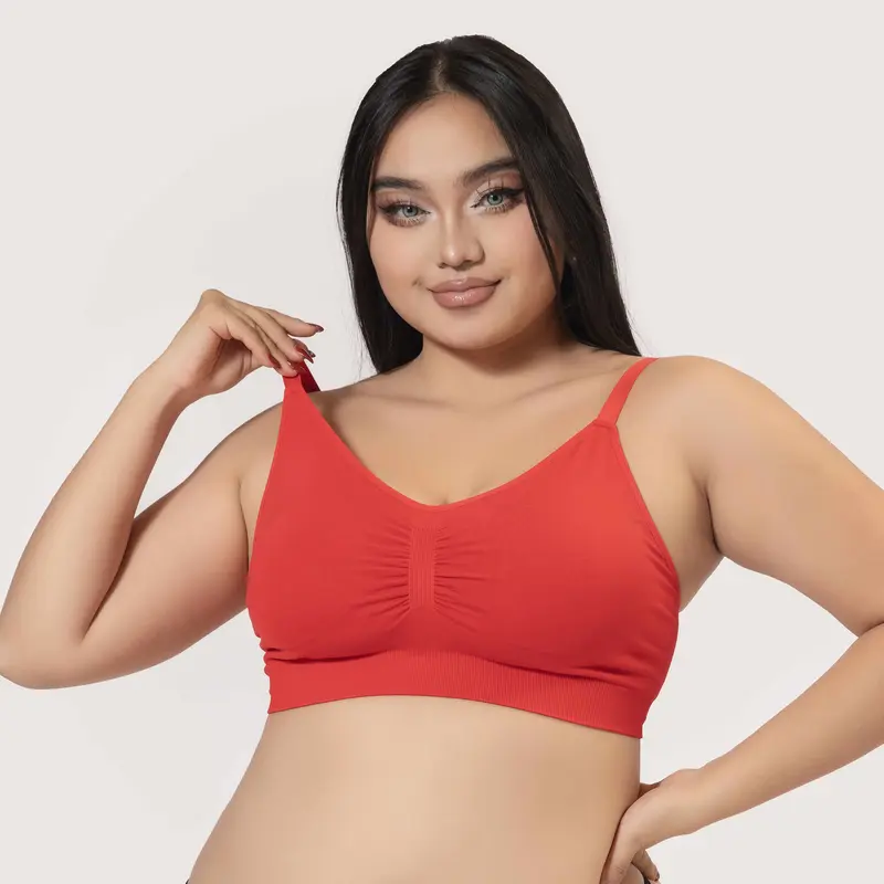 factory direct sales -- NoUnderwire Unlined Cami Bra Seamless Tshirt Bras Sports Brafully covered non-wired shaping bra with adjustablespaghetti straps 2