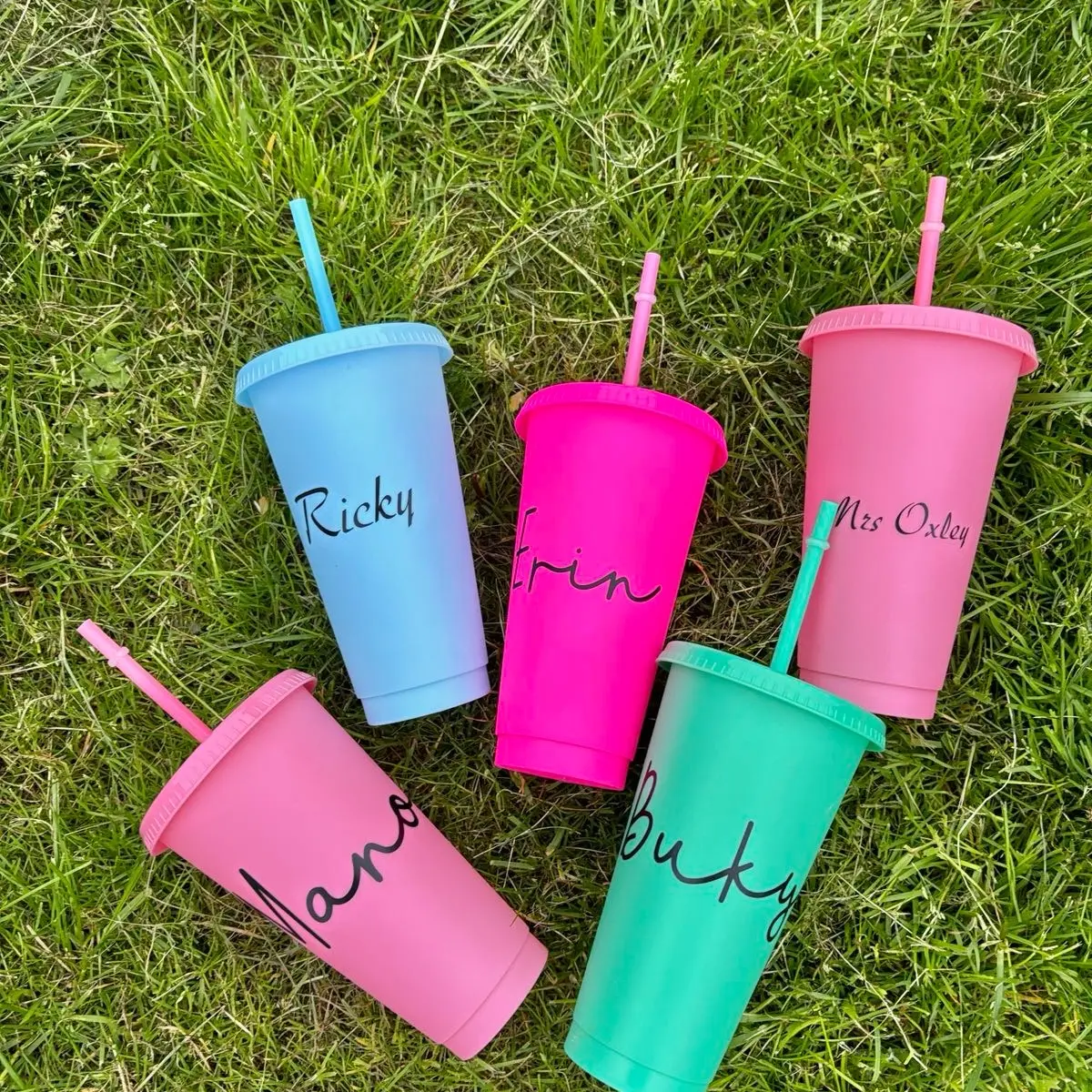Personalised custom cold cup  gift bottle includes a straw birthday gift bridesmaids cup matching party cups Drinkware Tumblers Mug