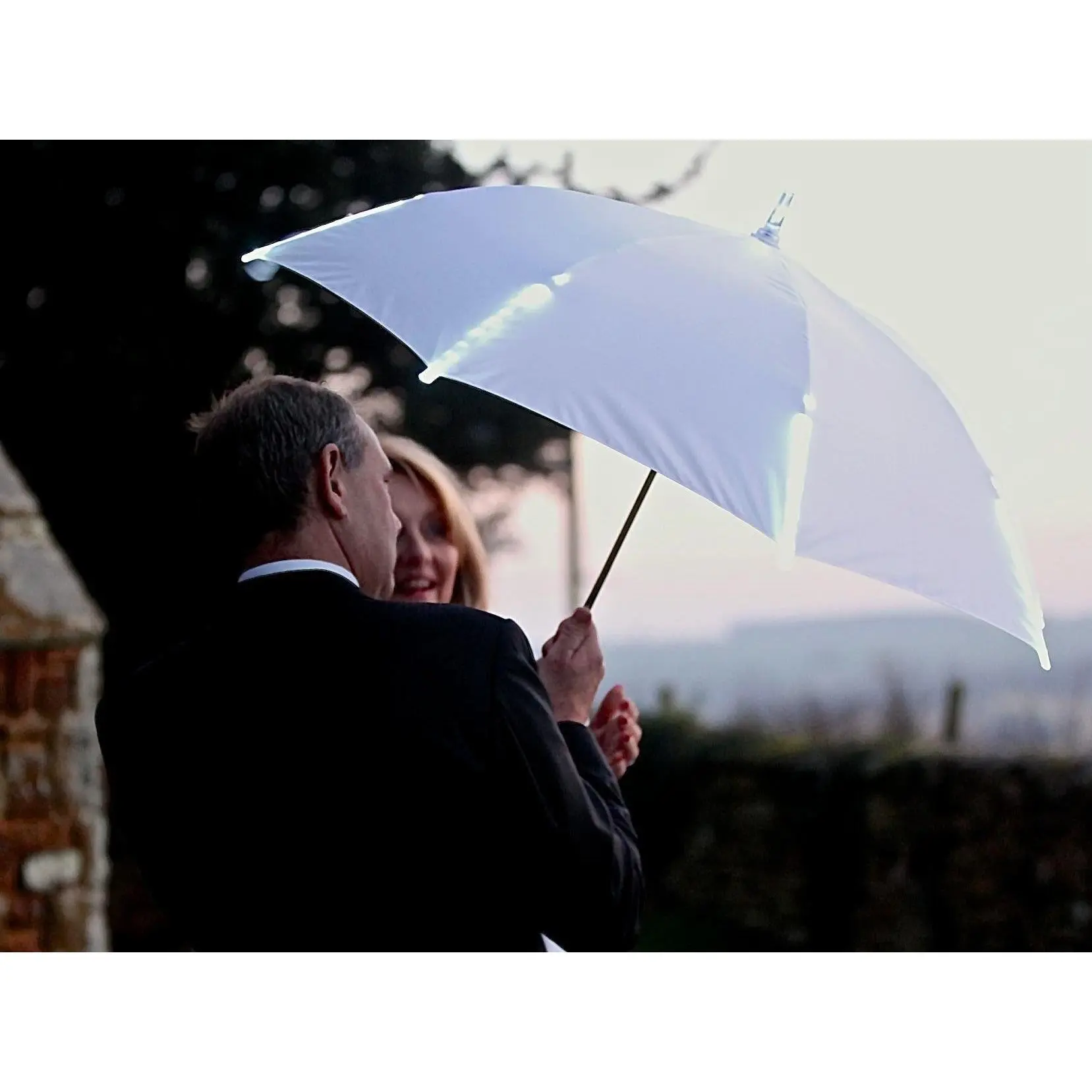 White Umbrella with LED Lights