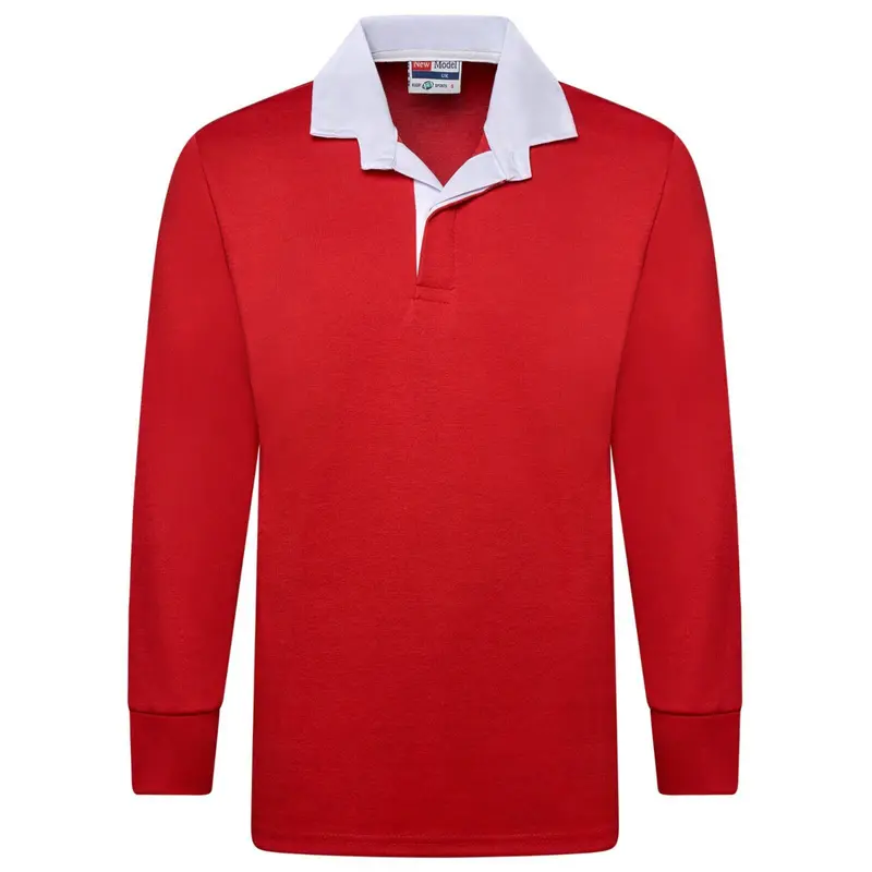 Men’s Plain Rugby Long Sleeve Sport Jersey  Embroidered Logo 0
