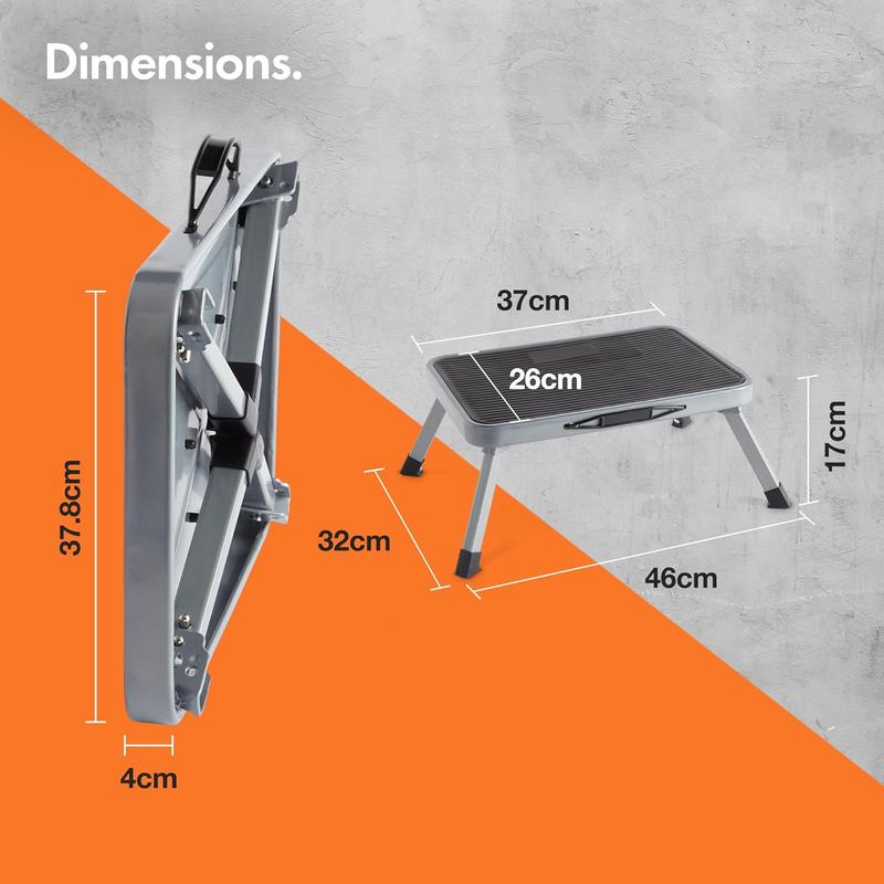 Folding Step - Easy to Store, Foldable Caravan Steps – Anti Slip One Step Stool, Ideal for Home, Kitchen and Garage - Caravan Steps Folding, Small and Lightweight 8