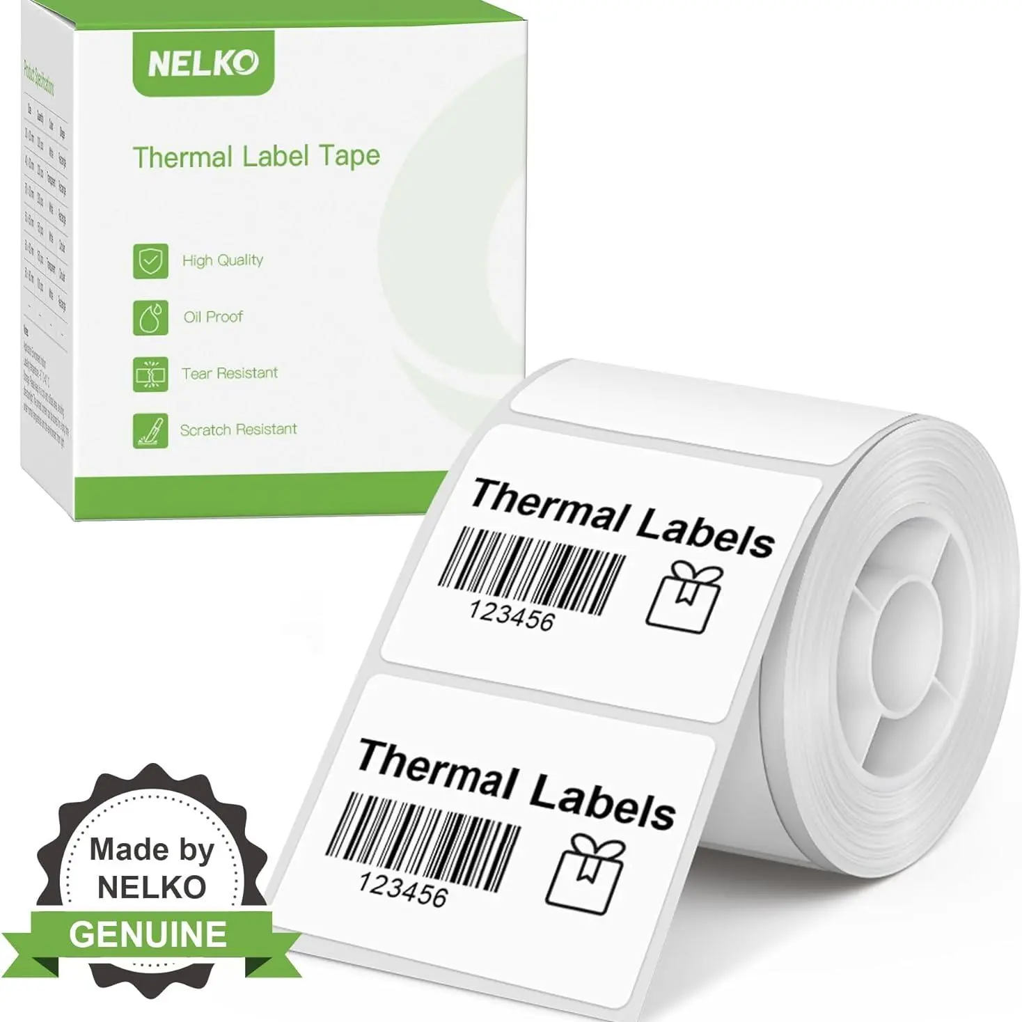 NELKO Genuine PM220 Label Maker Tape, Thermal Sticker Label, Waterproof, Multi-Purpose Label Tape, 1 Roll of 230 Self-Adhesive Thermal Paper