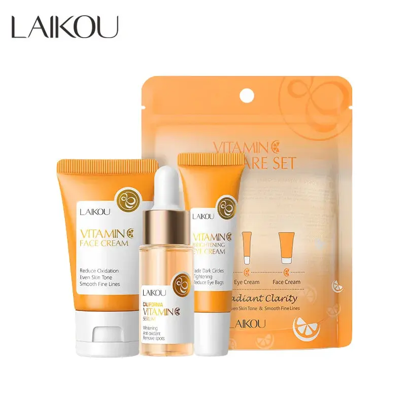 LAIKOU Vitamin C 24K Golden Sakura Skin Care Sets Face Cream Serum Eye Cream Moisturizing Face Care Kit 0