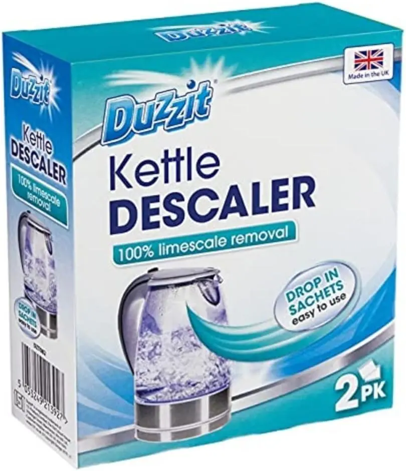 Duzzit Kettle Descaler Limescale Remover Easy To Use Drop In Sachet (Pack of 2) Blue - Household