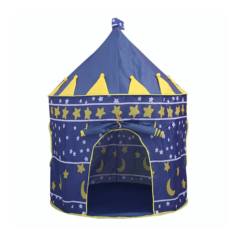 Lushhub Home Kids Playhouse Tent, Star and Moon Kids Tent, Round Yurt Style Kids Playhouse with Floor Mat for Indoor and Outdoor Games 4