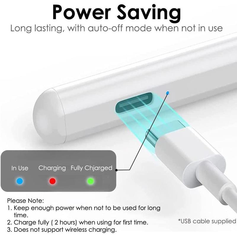 iPad Pencil with Palm Rejection/Tilt Sensitivity/Magnetic Attach iPad Pencil for iPads 2018 Onwards, iPad Pencil for iPad 6/7/8/9th Gen iPad Pro 12.9/11'' iPad Air 3/4/5th iPad Mini 5/6th Wireless apple pencil USB C 6