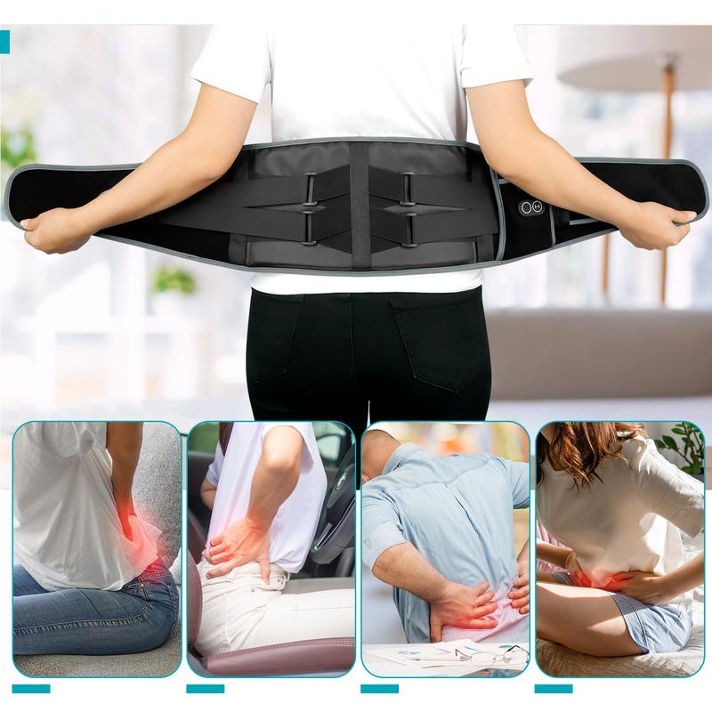Cordless Back Massager with Heat for Back, Lower Back Massager with 3 Heating Levels, Heating Waist Belt for Period Comfort, Comfort Gift for Mom, Dad 4