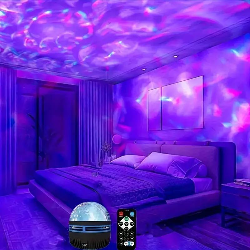 Starry Sky Projector Night Light, USB Powered Wave Projector Night Light with Remote Control, Decorative Light for Home Bedroom Party Festival, Gifts for Men 6
